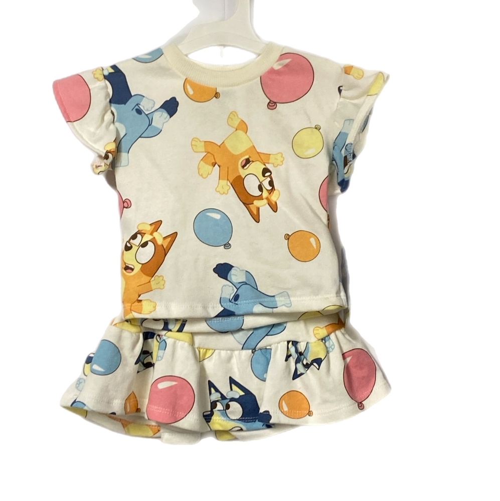 Girls Bluey Shirt & Skirt Set, Size 12 Months, New With Tag